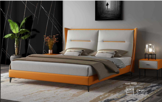 Modern design bed 180x200 leather hotel beds double sleeping room
