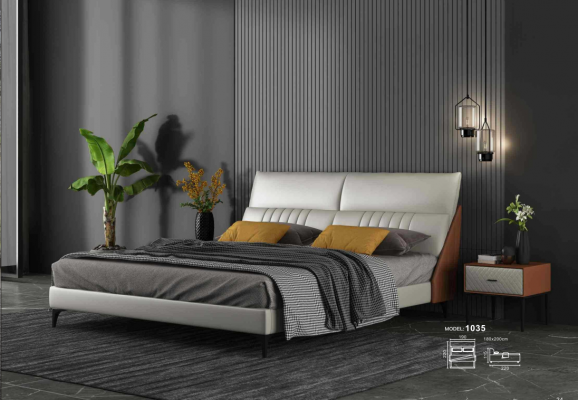 Ontwerper Bed Slaapkamer Bedden Textiel Leer Hotel Luxe Bekleding Fluweel Wit Nieuw