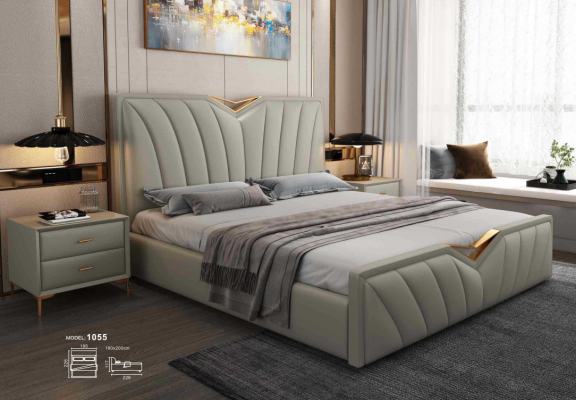 Ontwerpersbed Slaapkamerbedden Leder Hotel Luxe Bekleding Italiaanse Meubels