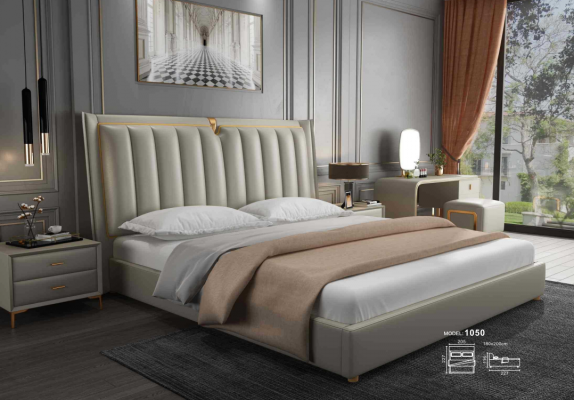 Luxe bed gestoffeerd bed lederen slaapkamer bedden 180x200cm tweepersoonsbed