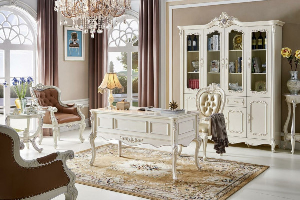 Werkkamerstoel Ontwerp Houten Stoelen Chesterfield Gestoffeerde Fauteuil