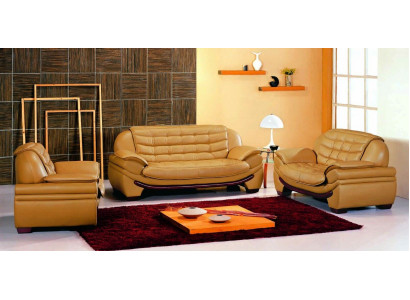 Sofa set bank kussen bank leer woonkamer zitplaatsen 3+2+1 set garnituren