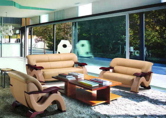 Moderne Designer bankstel Bank Bankstel Set Luxe Leren Bankstellen