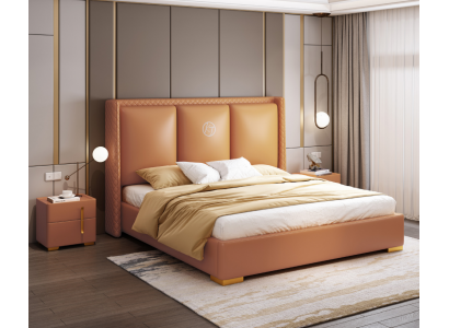 Bed Oranje Slaapkamer Ontwerp Meubels Moderne Luxe Bedden Bedframe