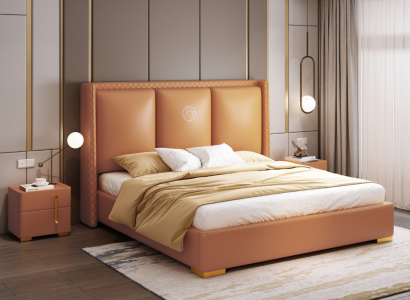 Bed Oranje Slaapkamer Ontwerp Meubels Moderne Luxe Bedden Bedframe