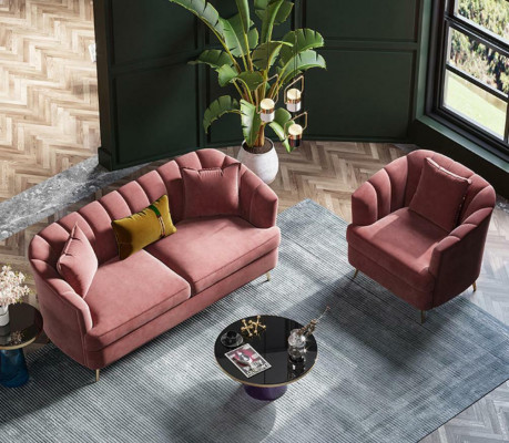 Samt woonlandschap Relax zitdesign bank loungebanken textiel bank 3-zitter