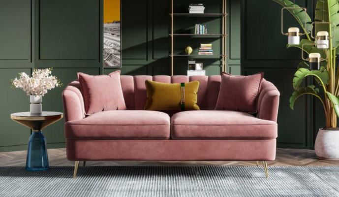 Samt woonlandschap Relax zitdesign bank loungebanken textiel bank 3-zitter