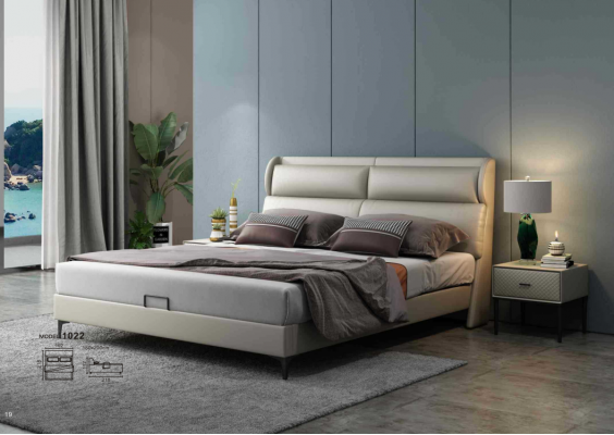 Hoogwaardig luxe tweepersoonsbed beddenset ontwerp huwelijks hotel leer textiel nieuw