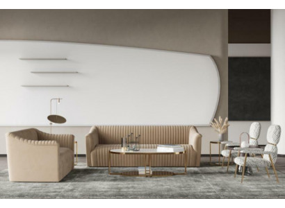 Fluwelen bankstel 2 zits woonlandschap relax massief houten zitontwerp bank lounge