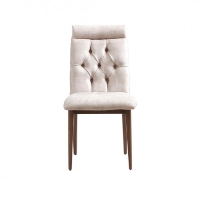 Witte ivoor Chesterfield stoel Luxe eetkamerstoelen Stijlvolle gestoffeerde stoel