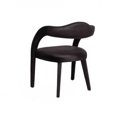 Eetkamerstoel luxe stof hout design stoelen fauteuil bekleding zwart meubels