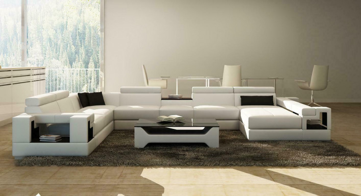 Lederen bankbank woonlandschap hoekbank hoekmeubilair design modern bankstel 6138