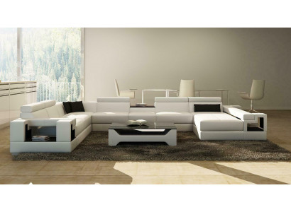 Lederen bankbank woonlandschap hoekbank hoekmeubilair design modern bankstel 6138