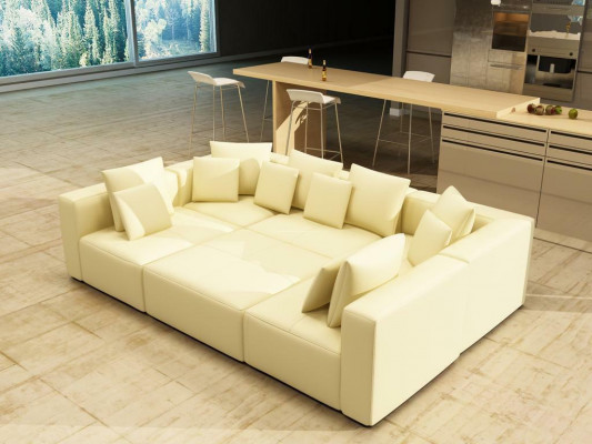 Couch Bank Woonlandschap Hoekbank Multifunctionele Opstellingswijze Bekleding Hoek