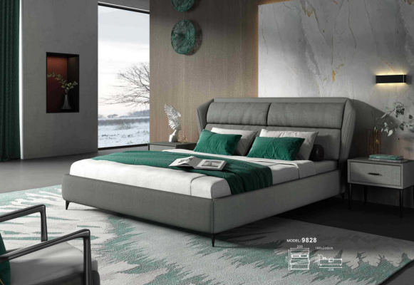Bed Klassiek gestoffeerd luxe tweepersoons slaapkamer designbedden 180x200cm.