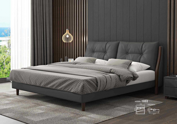 Hotelbed Luxe Design Bedden Met Stoffen Houten Lederen Slaapkamer 180x200