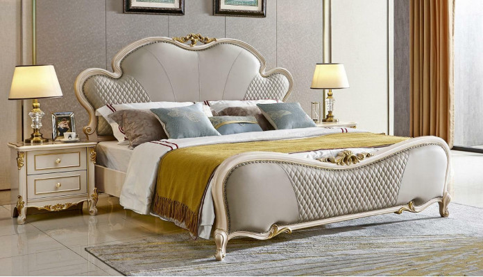 Kaptafel Bed 2x Nachtkastje Meubel Slaapkamer Set 5-delig. Massief hout