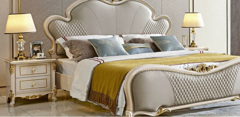 Kaptafel Bed 2x Nachtkastje Meubel Slaapkamer Set 5-delig. Massief hout