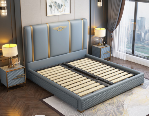 Bed Padding Design Luxe Metalen Bedden Dubbel Huwelijks Slaapkamer Leer