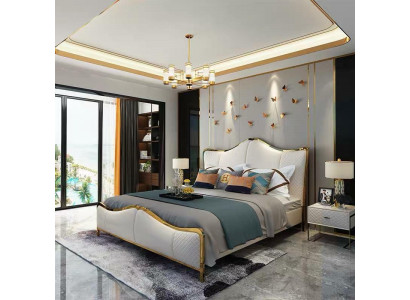 Bedbekleding Design Luxe Dubbele Hotelbedden Huwelijk 180x200cm Slaapkamer Leer