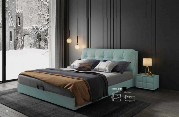 Ontwerper bed 180x200 leer metaal bedden dubbele slaapkamer luxe huwelijk