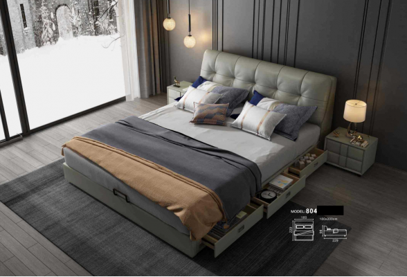 Ontwerper bed 180x200 leer metaal bedden dubbele slaapkamer luxe huwelijk