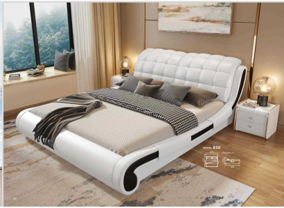 Tweepersoonsbed Bed Huwelijksbed Design Bed Gestoffeerd Bed Designbed Leren Bedden