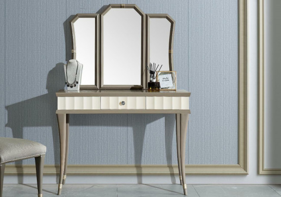 Kaptafel Slaapkamer Commode Stoel Console Luxe Massief Hout 2-delig