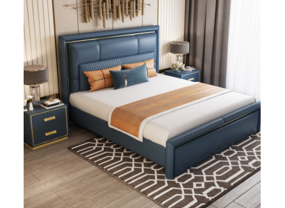 Ontwerp Bed Slaapkamer Tweepersoonsbed Bedden Hotel Luxe Bekleed Leer