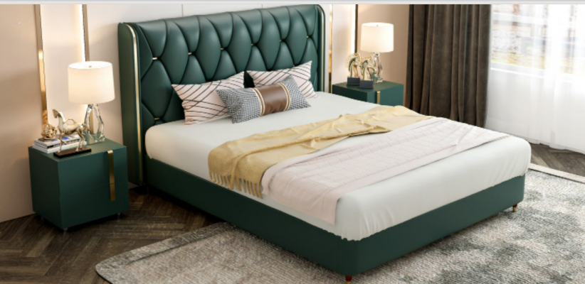 Bed Kussendesign Luxe Dubbele Hotelbedden Huwelijk 180x200 cm Leer