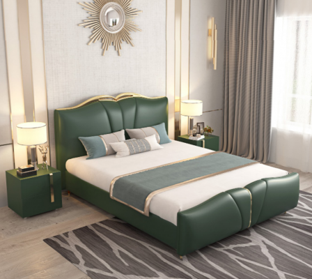 Ontwerpersbed Slaapkamer Bedden Textiel Leder Hotel Luxe Bekleding