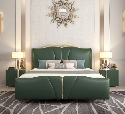 Ontwerpersbed Slaapkamer Bedden Textiel Leder Hotel Luxe Bekleding
