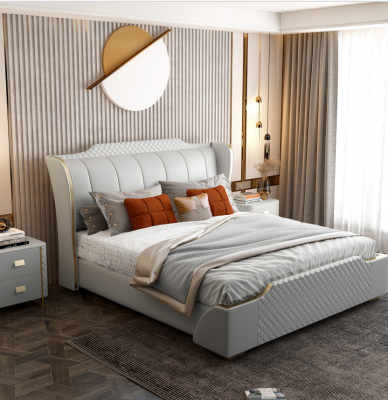 Ontwerper houten bed Luxe meubel Tweepersoonsbed Slaapkamer 180x200cm