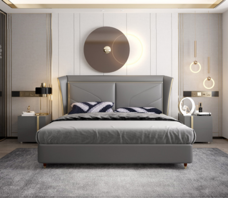 Bed Bekleding Ontwerp Luxe Dubbele Hotel Bedden Huwelijk Leder 180x200cm