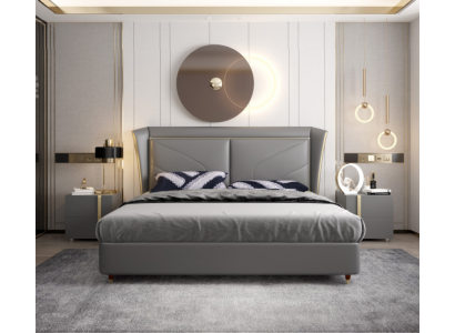 Bed Bekleding Ontwerp Luxe Dubbele Hotel Bedden Huwelijk Leder 180x200cm