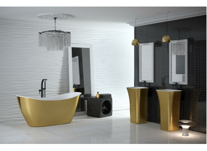 Gouden designer badkuip Vrijstaand luxe bad in goud Badkuipen