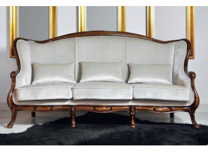 Dries zitsbank 3-zitter luxe stof grijs woonkamer klassiek meubilair bruin nieuw