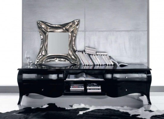 Tv-standaard Sideboard rtv Lowboard Rekken Woonkamer Hout Zwart Commode Tafels