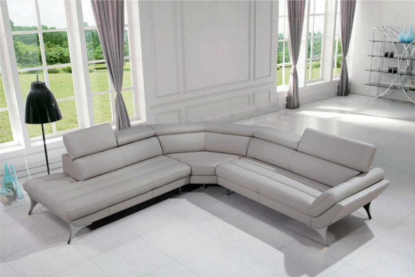 Leren bank Bank Woonlandschap Hoekbank Hoekstel Ontwerp Modern Sofa 1541