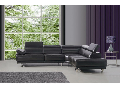 Multifunctionele bank hoekbank Media TV bank Leren bankstel 291 x 222 cm L-vorm Nieuw