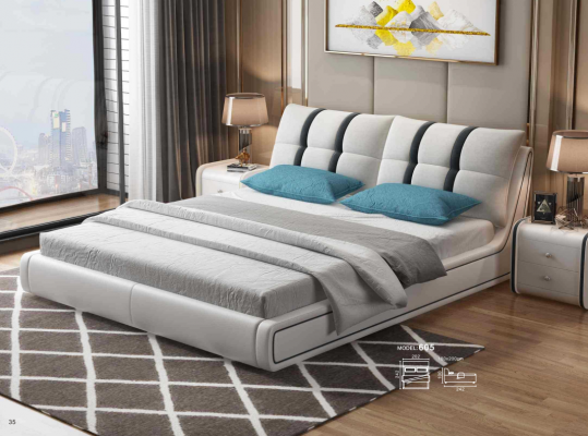 Ontwerper bed slaapkamer bedden inrichting hotel luxe bekleding leer meubels