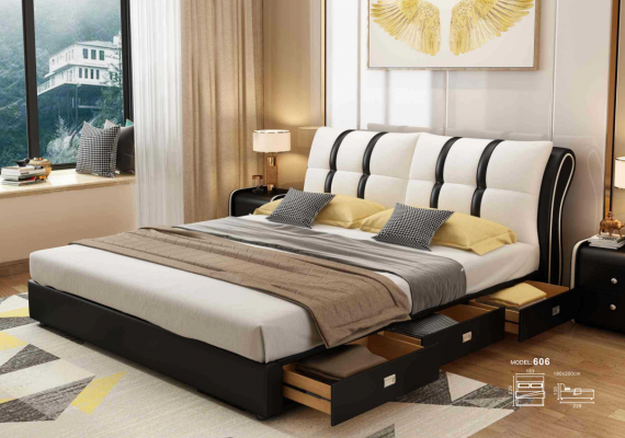 Ontwerper Bed Slaapkamer Bedden Textiel Hotel Luxe Bekleding Zit Stof Italië