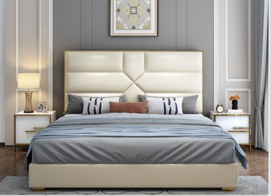 Luxe slaapkamer bed gestoffeerd ontwerp luxe tweepersoons hotelbedden hotel