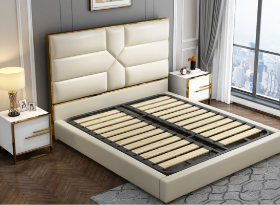 Luxe slaapkamer bed gestoffeerd ontwerp luxe tweepersoons hotelbedden hotel