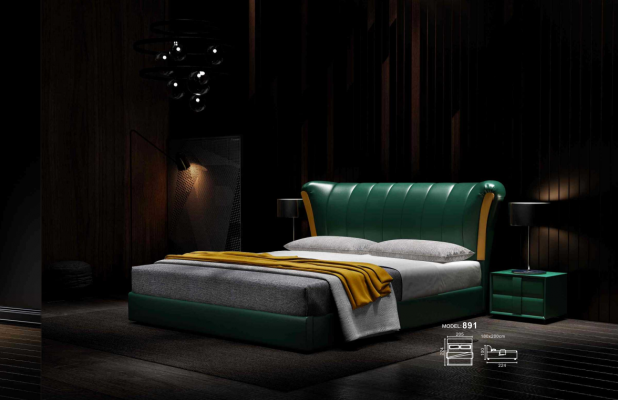 Beddenbekleding Klassiek tweepersoonsbed 180x200cm Houten bedden Slaapkamer