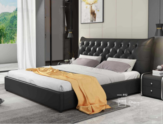 Ontwerper tweepersoonsbed bedden slaapkamer leer luxe hotel bekleding