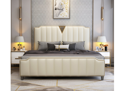 Ontwerper Bed 180x200 Leer Hotel Metalen Bedden Decor Dubbele Slaapkamer