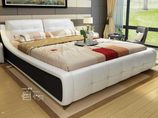 Ontwerp Bed Slaapkamer Bedden Textiel Hotel Luxe Bekleding Meubels Stof Meubels