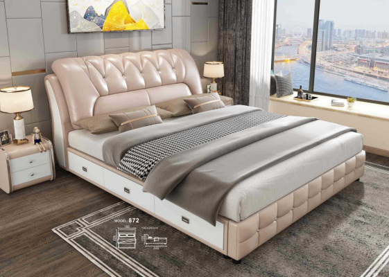 Designerbed met gestoffeerd ontwerp Luxe dubbele hotelbedden 180x200cm