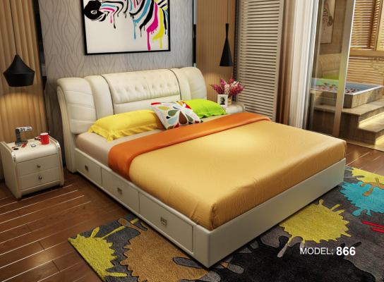 Luxe slaapkamer bed gestoffeerd tweepersoonsbed 180x200 meubelontwerp inrichting